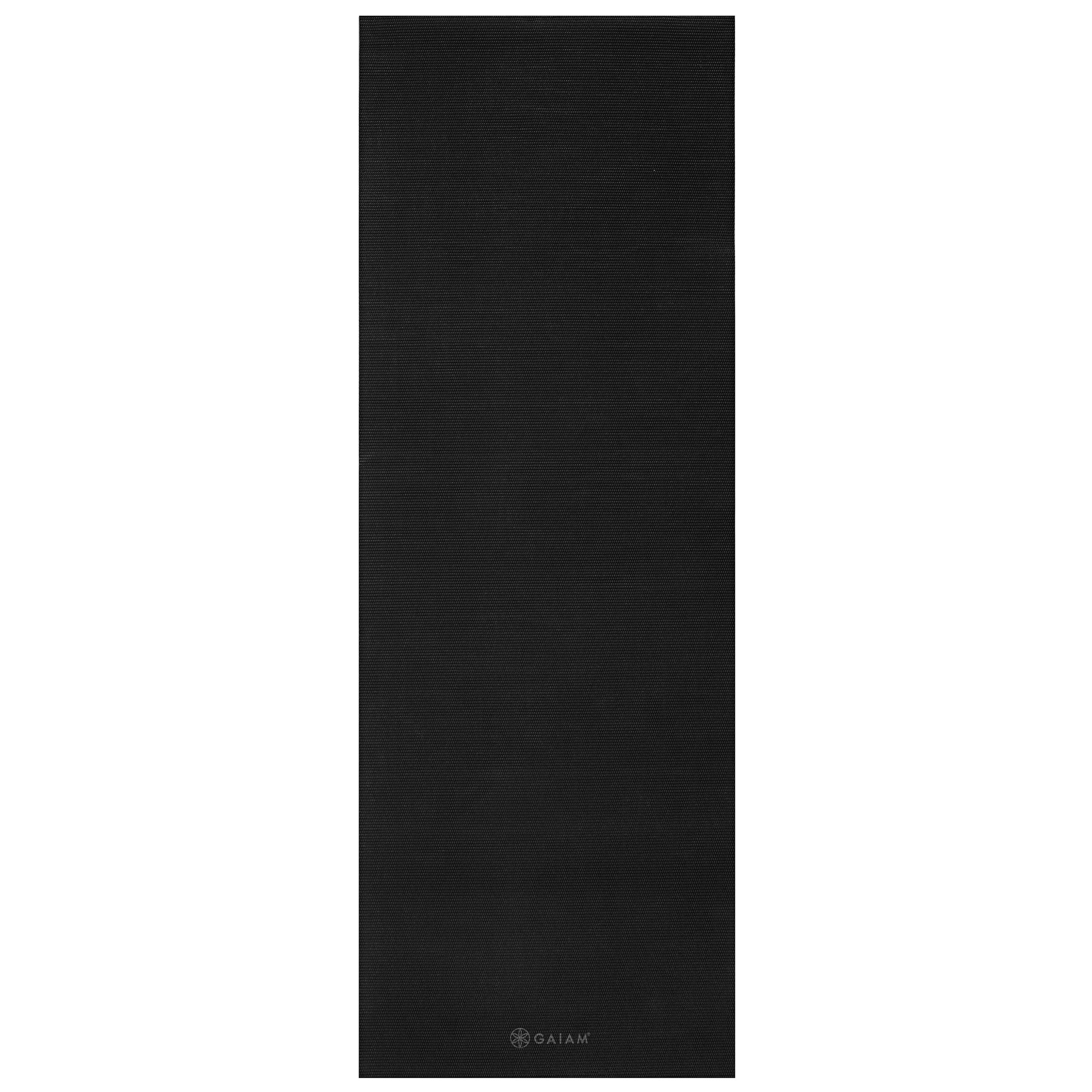 Gaiam Classic Solid Color Yoga Mat (5mm) Black flat